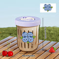 Axyaa Double-Layer Oat Container with Fork, Leak Proof Salad Cup