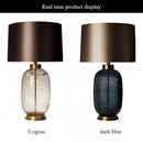 Axyaa Blue Glass Floor Lamp | American Style LED Light for Living Room