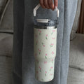 Axyaa 900ml Thermal Water Bottle with Straw, Insulated Stainless Steel Tumbler Cup