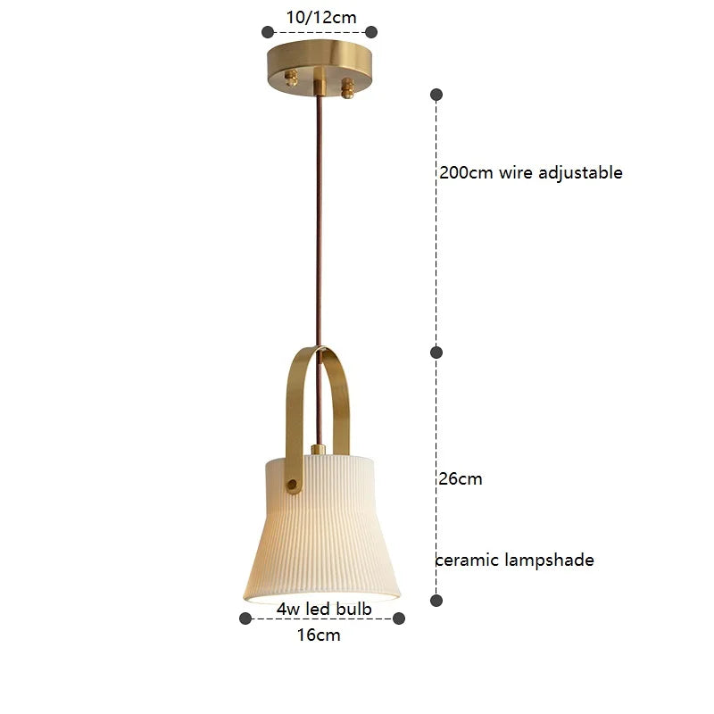 Axyaa Ceramic LED Pendant Lights: Japanese Style, Nordic Design