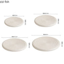 Axyaa Circular Ceramic Steak Plate | Dessert Sushi Pasta Serving Plate