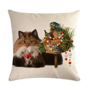 Axyaa Pet Cat Dog Linen Pillowcase 45*45cm - Home Sofa Car Decor
