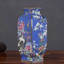 Axyaa Gold Painted Enamel Porcelain Vase - Home Office Decor Craft Item