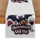 Axyaa Bat Halloween Red Wine Table Runner
