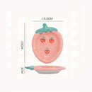 Axyaa Strawberry Ceramic Plate Set: Creative Tableware for Breakfast, Snacks, and Salad