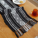 Axyaa Cotton Table Runner Black Stripe Splicing Path Wedding Dinner TV Cabinet Nordic Decor