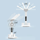 Axyaa Rechargeable Table Lamp with Fan, LED Clock Display, Study and Reading Light