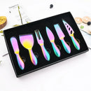 Axyaa 7Pcs Cheese Knife Set Stainless Steel Spreader Slicer Fork Kitchen Tools