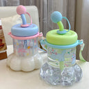 Axyaa Cat Claws Straw Water Bottle - Large Capacity Portable Sippy Cup
