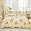 Axyaa Nordic Flower Print Plush Flannel Blanket, Soft Throw for Sofa Couch Bed