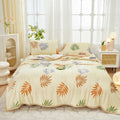 Axyaa Nordic Flower Print Flannel Blanket 150*200cm, Soft Plush Fleece for Sofa, Bed