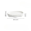 Axyaa Rock Oval Plate White Porcelain Dining Tableware