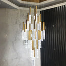 Axyaa Modern Nordic Crystal Chandelier for Living Room, Staircase & Kitchen, Art Deco Gold LED