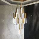 Axyaa Gold Crystal Chandelier for Modern Living Spaces