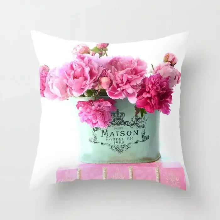 Axyaa Retro Floral Rose Print Pillowcase for Farmhouse Decor 45*45cm