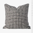 Axyaa Thousand Bird Check Cushion Pillow - Modern Light Luxury Black White Gray Square Pillowcase