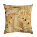 Axyaa Retro Flower Oil Painting Linen Pillowcase 45*45cm