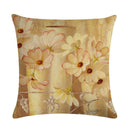Axyaa Retro Flower Oil Painting Linen Pillowcase 45*45cm