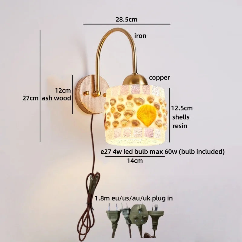 Axyaa Shells Resin LED Wall Lamp for Home Decor and Interior Design