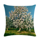 Axyaa Floral Pattern Linen Cushion Cover for Home Sofa, 45x45cm Square Pillowcase
