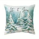Axyaa Winter Deer & Christmas Words Pattern Cushion Cover - Sofa, Bedroom, Car Pillow Cover