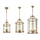 Axyaa Black Copper Cylinder Glass Birdcage Chandelier Pendant Light