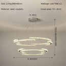 Axyaa Crystal LED Chandelier Foyer Pendant Lighting Modern Luxury Steel Lamp