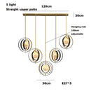 Axyaa Gold Marble Chandelier, Adjustable Round Ceiling Light for Villa Hotel