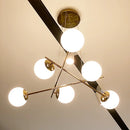 Axyaa French Glass Ball Chandelier: Modern Vintage LED Ceiling Pendant Light