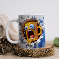 Axyaa Ceramic Coffee Mug 350ml: Fun Emoticons Design, Perfect for Home and Office