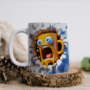 Axyaa Ceramic Coffee Mug 350ml: Fun Emoticons Design, Perfect for Home and Office
