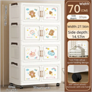Axyaa 70cm Cartoon Foldable Storage Box with Rolling Wheels, Organization Solution for Home