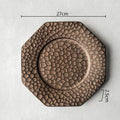 Axyaa Retro Ceramic Plate Hammer Pattern Tableware Serving Plates
