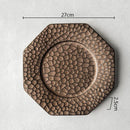 Axyaa Retro Ceramic Plate Hammer Pattern Tableware Serving Plates