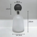 Frosted Glass Vase with Artificial Flowers - Axyaa Aesthetic Decor