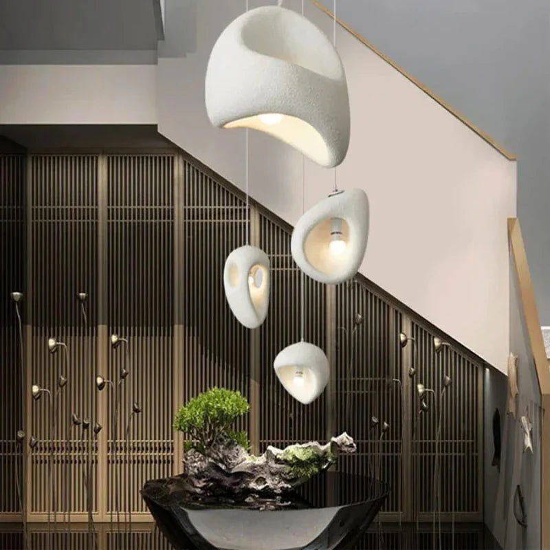 Axyaa White Irregular LED Pendant Chandelier for Home Decor & Bar