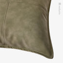 Axyaa Farmhouse Waist Pillow Sofa Cross Green Leather Stitching Cushion