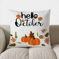 Axyaa Autumn Pumpkin & Floral Throw Pillow Cover for Sofa, Bedroom, Car
