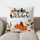 Axyaa Autumn Pumpkin & Floral Throw Pillow Cover for Sofa, Bedroom, Car