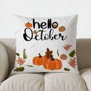 Axyaa Autumn Pumpkin & Floral Throw Pillow Cover for Sofa, Bedroom, Car