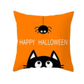Axyaa Black Cat Pumpkin Cushion Cover 45x45 cm - Home Decor Funny Printed Pillow Case
