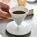 Axyaa White Pointed Cup Dish Set: Creative Bone Couple Coffee Cup Dish - Alien-inspired