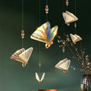 Axyaa Crystal Butterfly Pendant Lamp for Kitchen Bedroom LED Lighting