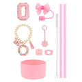 Axyaa 10pc Tumbler Accessory Set: Straw, Cover, Cap, Boot, Stopper, Keychain, Sticker