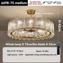 Axyaa Crystal Ceiling Fan Chandelier: Modern Bedroom Fan Light, Silent Design