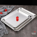 Axyaa Stainless Steel Square Food Baking Trays for Kitchen Pot Pans Storage