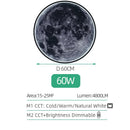 Axyaa LED Moon Wall Lamp: Remote Control Dimmable Night Light