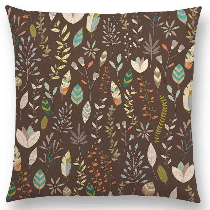 Axyaa Botanical Floral & Butterfly Cushion Cover - Home Decor Sofa Pillow Case