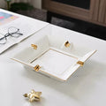 Axyaa Gold-Painted Bone Ashtray: Luxury Ceramic Cigar Holder