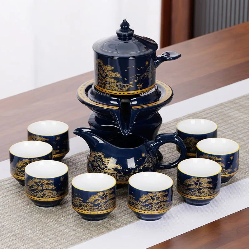 Axya High-End Kung Fu Tea Set: Bone Teapot & Tea Cup Set for 8 People